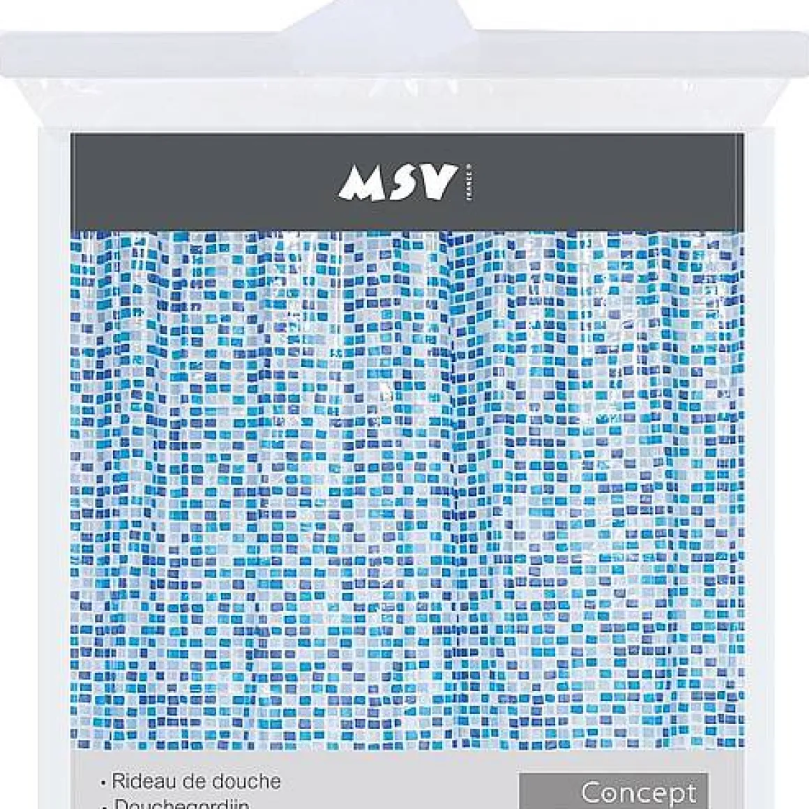Msv Douchegordijn Concept Blauw 180Cm