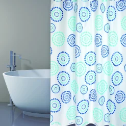 Msv Douchegordijn Dots Blauw 180Cm