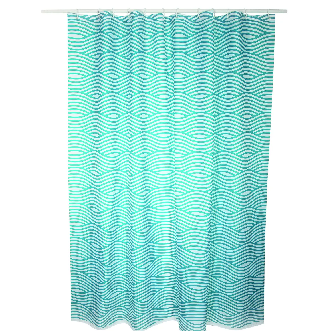 Msv Douchegordijn Wave Blauw 180Cm