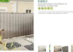 Nortene Balkondoek Zichtbelemmering Everly Platinium 1,5X5M