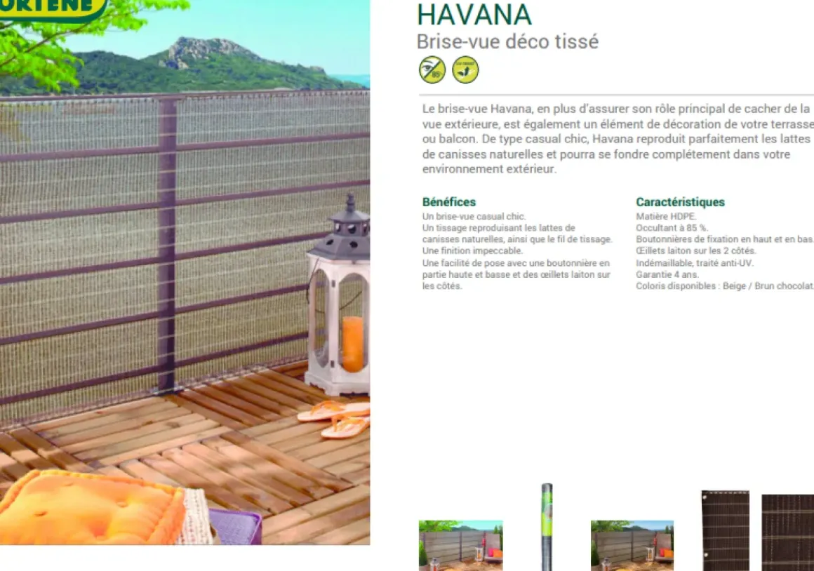 Nortene Scherm Havana Beige 1X5M