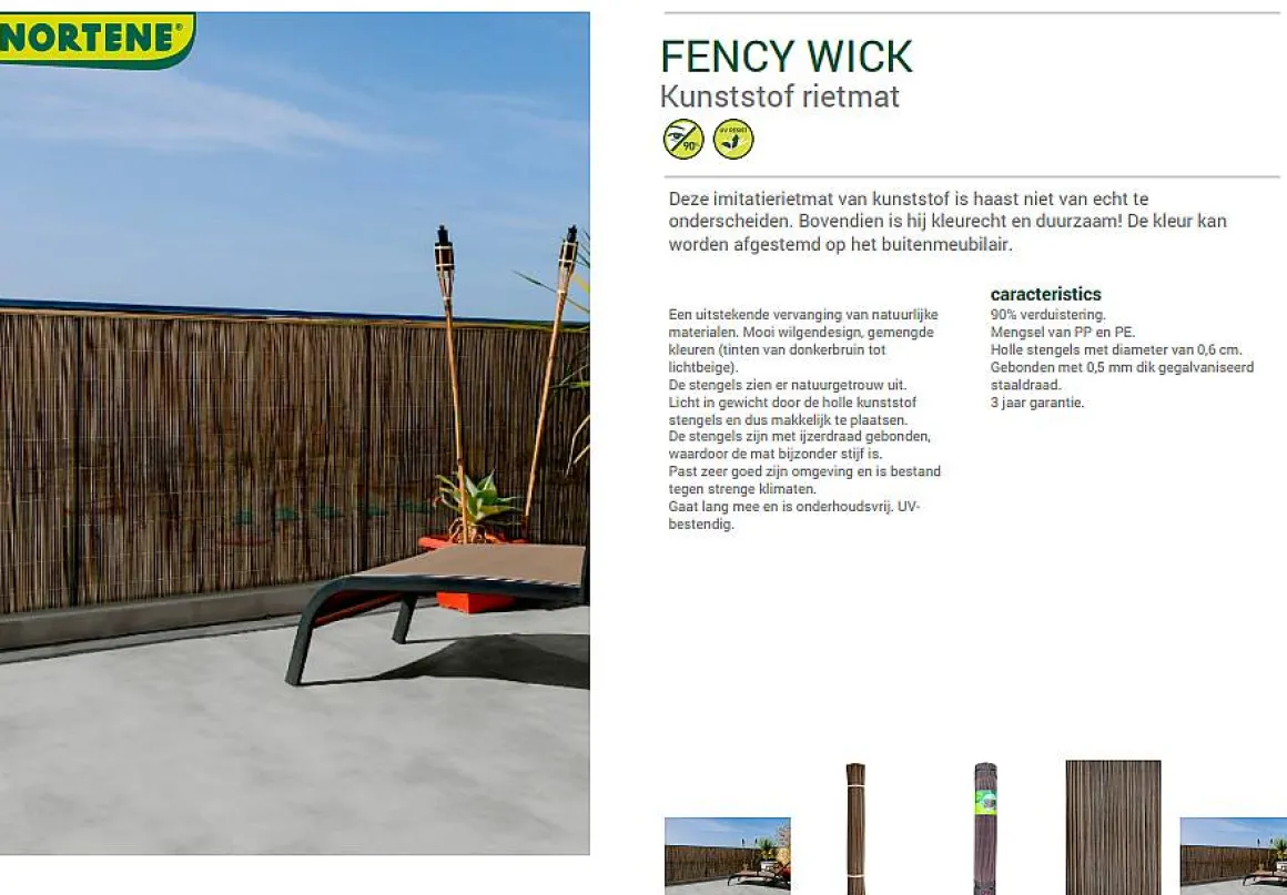 Nortene Tuinscherm Fency Wick Beige 1X3M