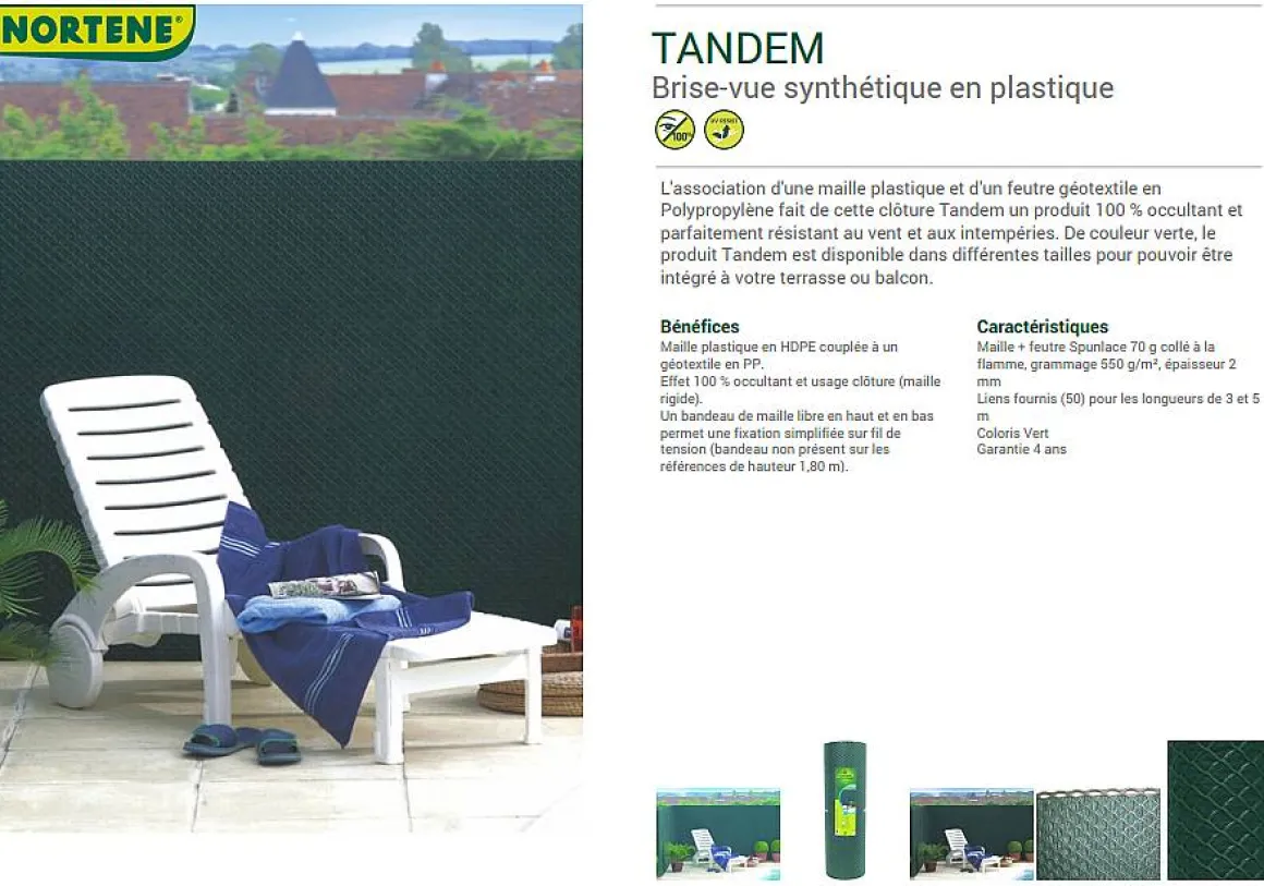 Nortene Tuinscherm Plastic Groen 1X3M