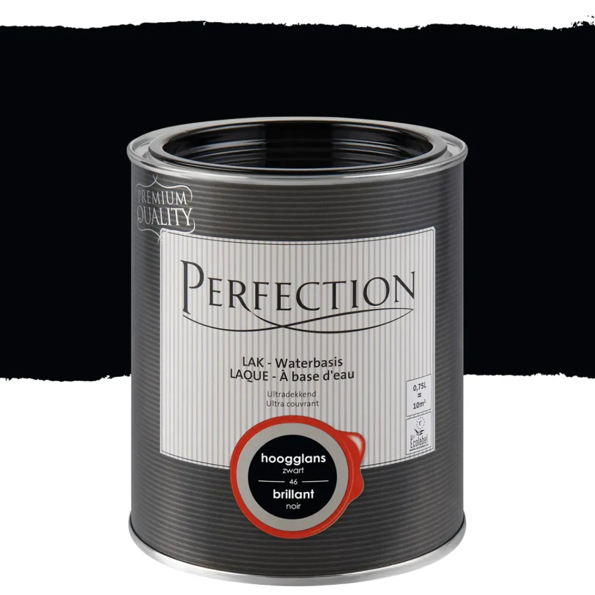 Perfection Lak Ultradekkend Hoogglans Koolstoff Zwart 750Ml