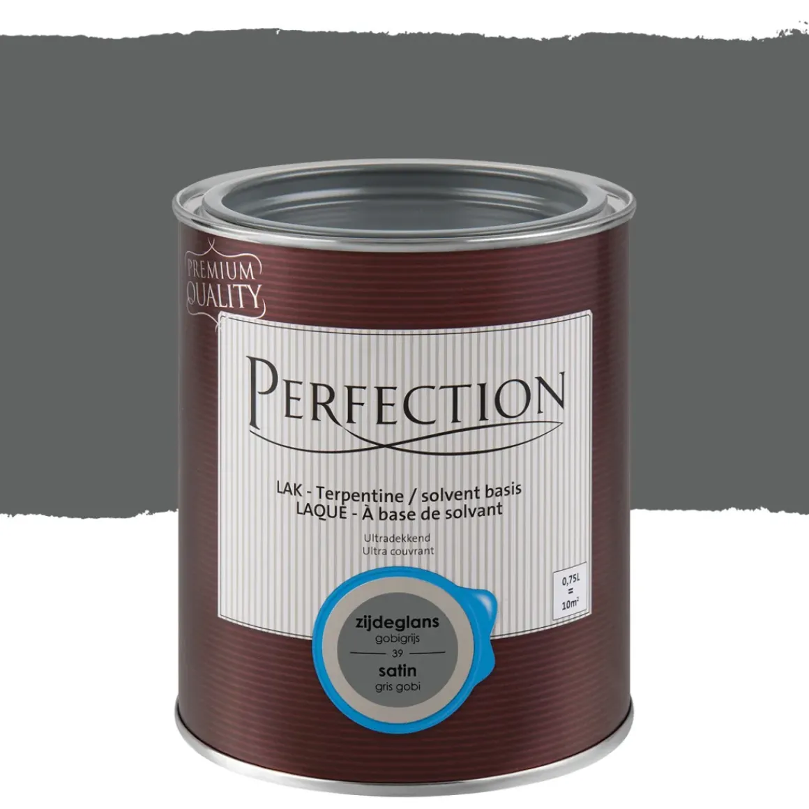 Perfection Lak Ultradekkend Zijdeglans Terpentine Basis Gobigrijs 750Ml