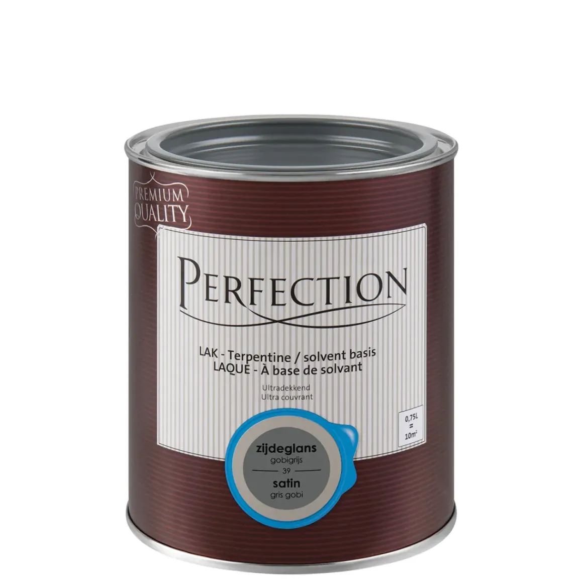 Perfection Lak Ultradekkend Zijdeglans Terpentine Basis Gobigrijs 750Ml