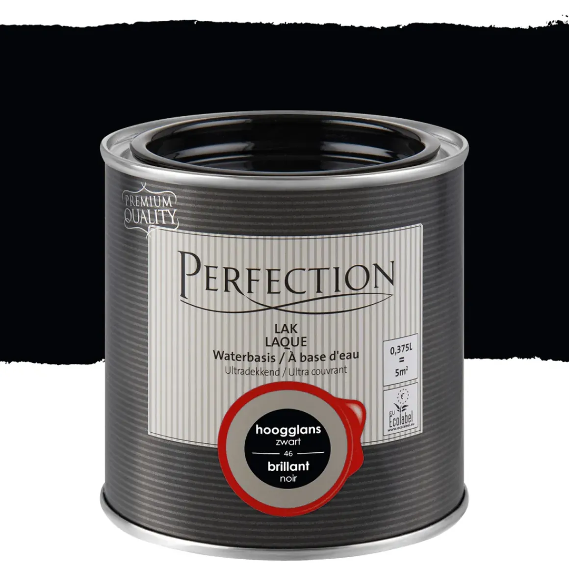 Perfection Lak Ultradekkend Hoogglans Zwart 375Ml