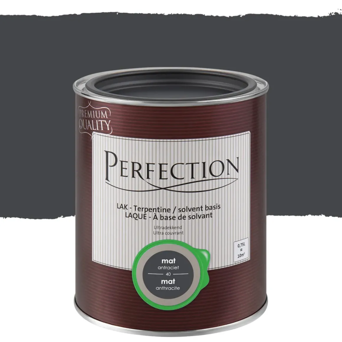 Perfection Lak Ultradekkend Mat Terpentine Antraciet 750Ml