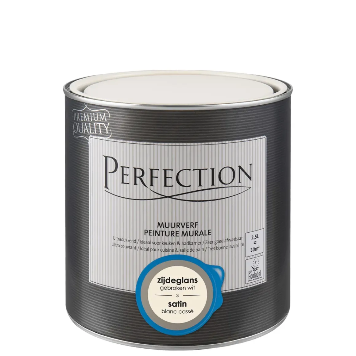 Perfection Muurverf Ultradekkend Zijdeglans Ral 9010 2,5L