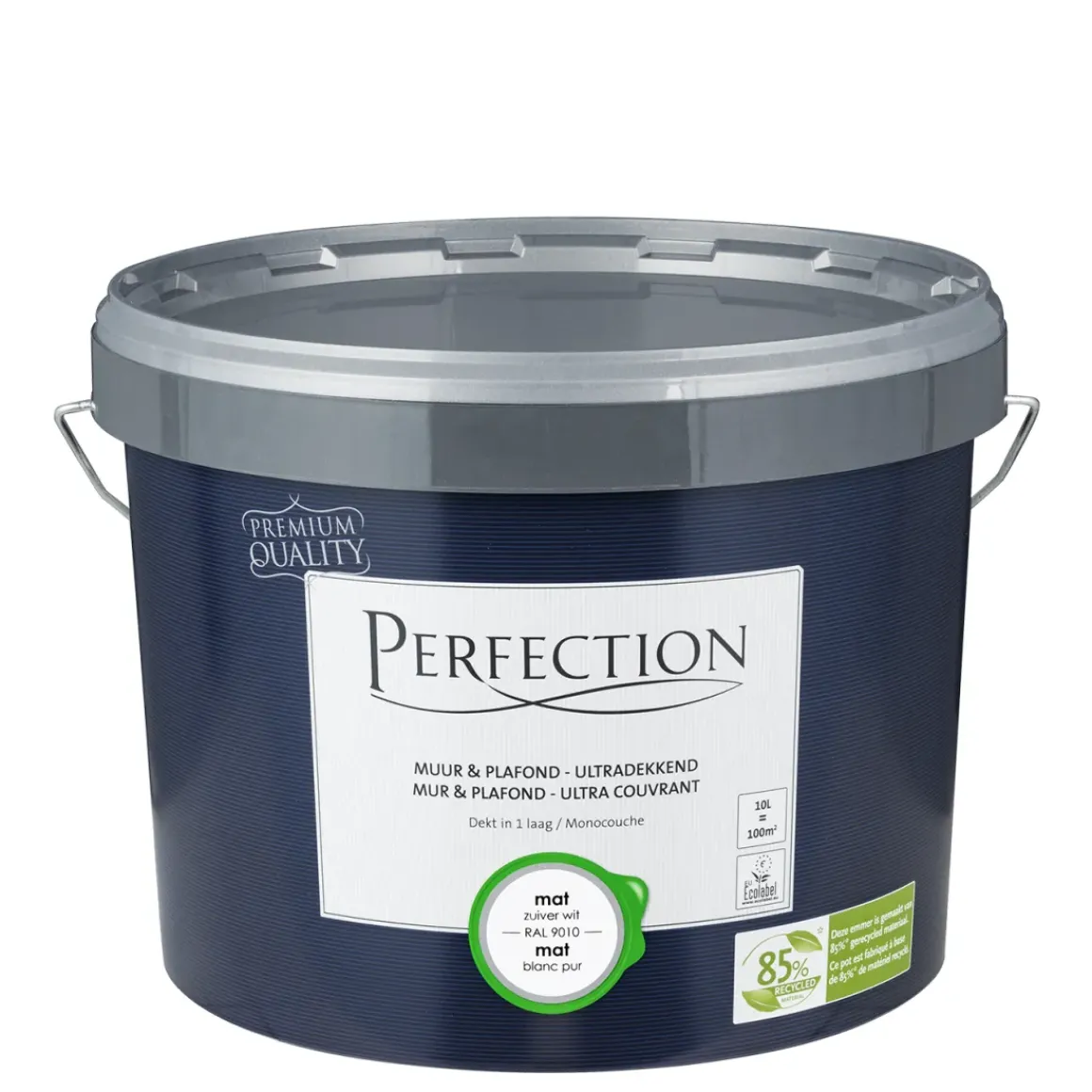 Perfection Verf Muur & Plafond Ultradekkend Mat Ral 9010 10L