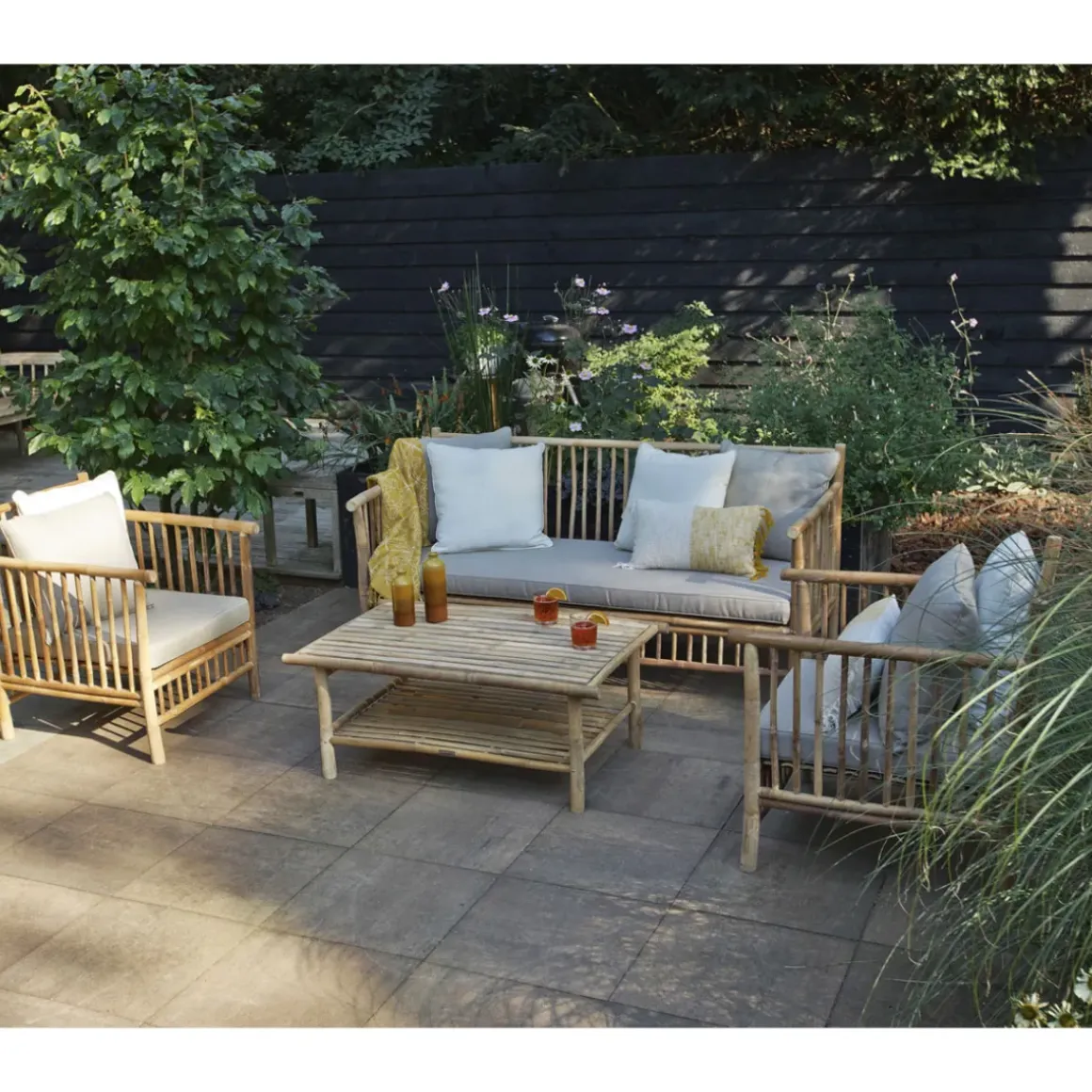 Persoon Exotan Bamboe Loungeset - Natural Finish