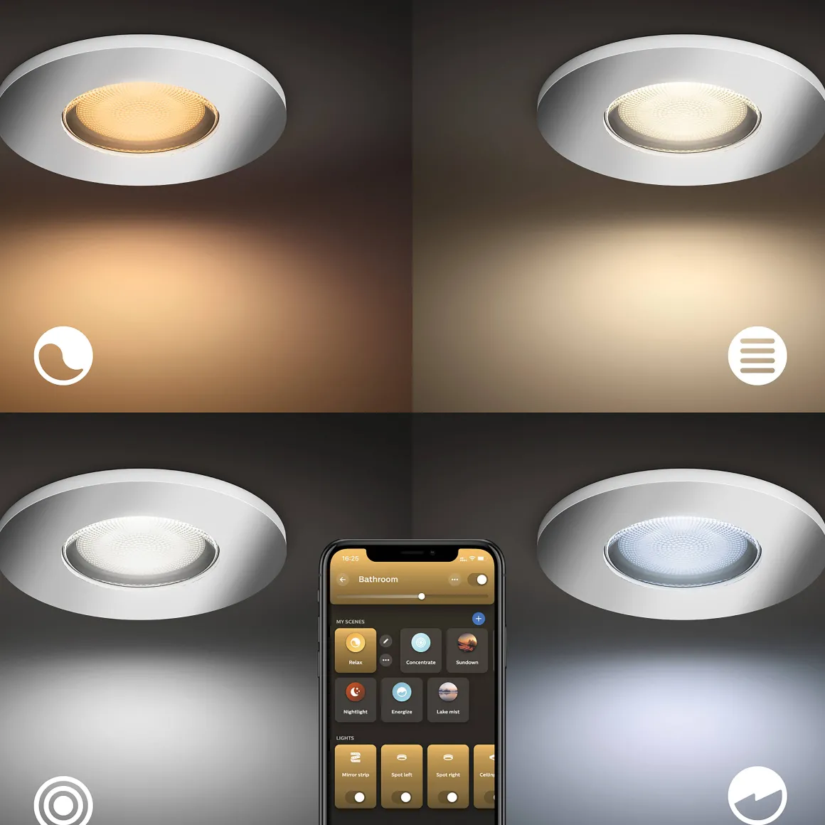 Philips Hue Inbouwspot Xamento Chroom 9,3Cm Gu10 5,7W 3 Stuks