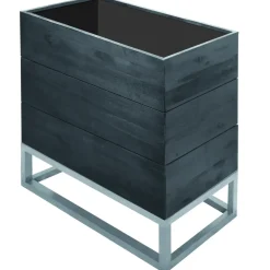 Plantenbak Acaciahout Rechthoek 60X30Cm Zwart