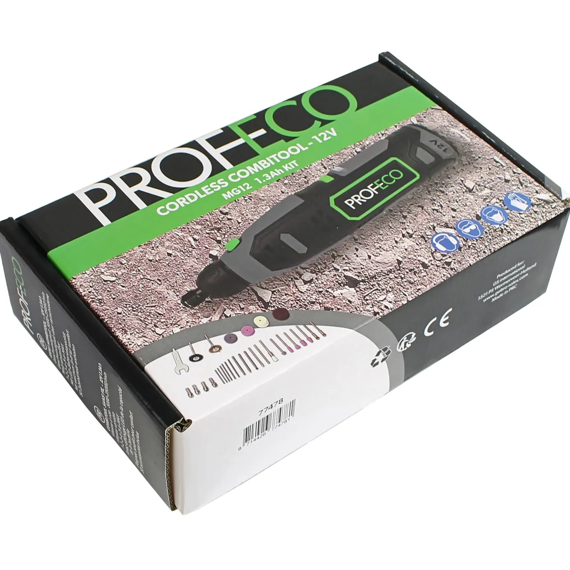 Profeco Multitool 12V 1.3Ah Incl. Accu & Oplader +50 Accessoires