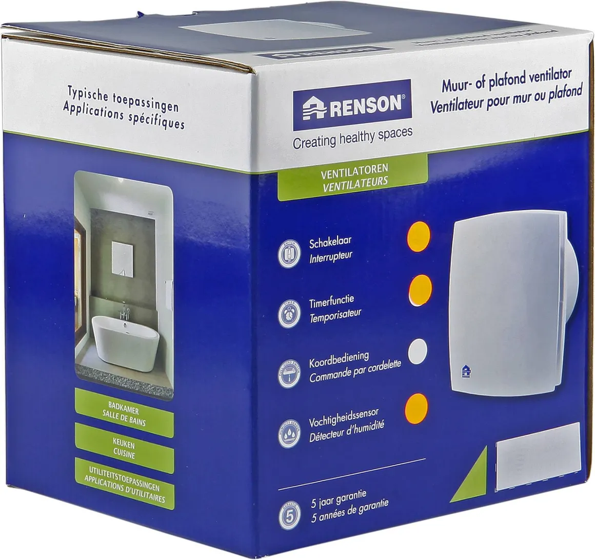 Renson Badkamerventilator 7412H O125Mm Design Grijs