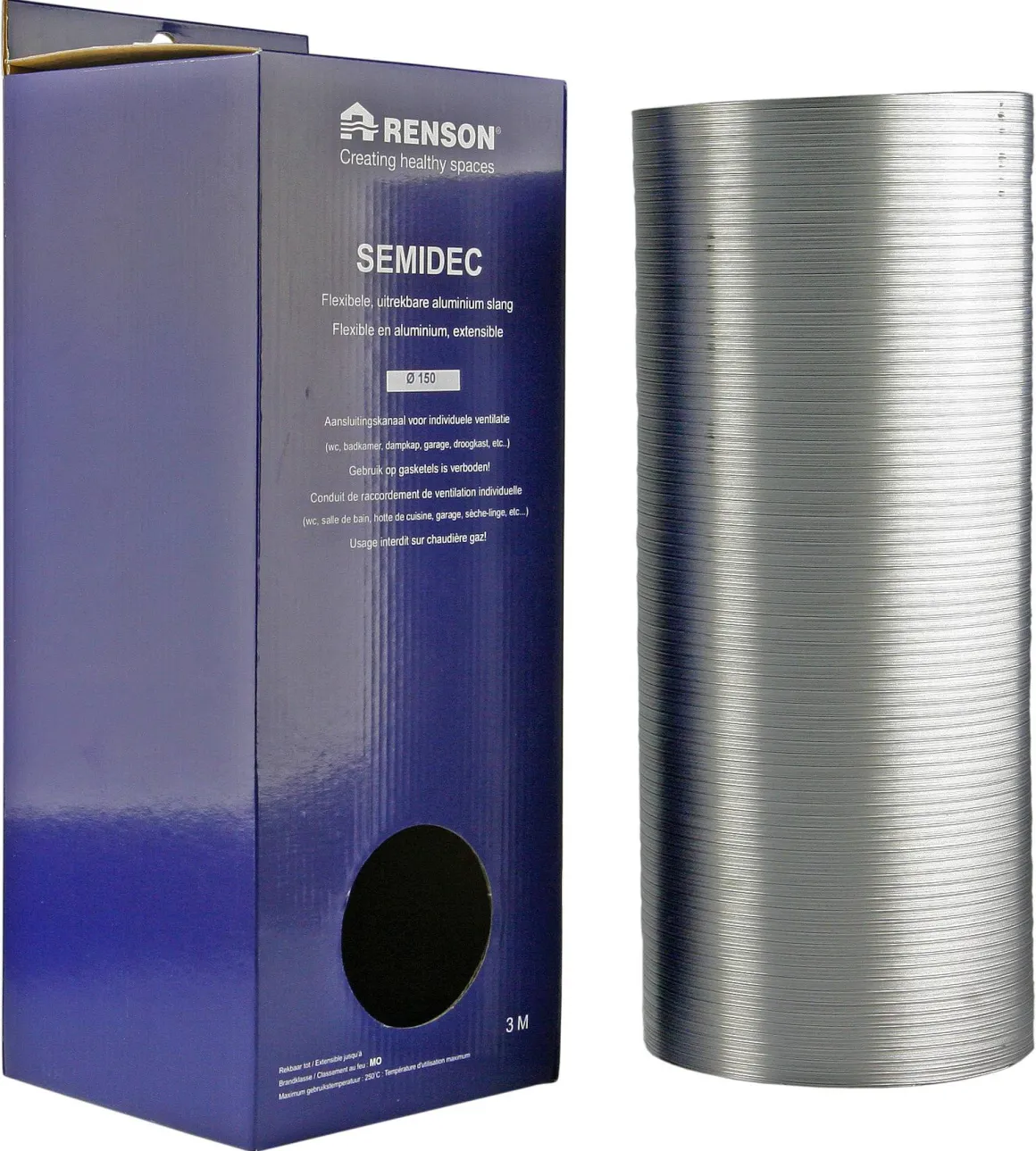 Renson Flexibele Buis Semidec Aluminium 3000Mm O150Mm