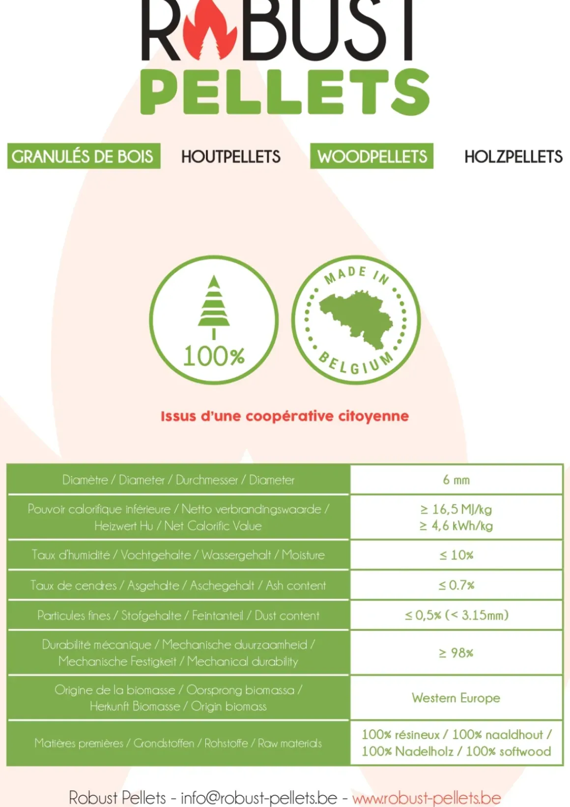 Robust Pellets, 100% Naaldhout, Premium Kwaliteit 15Kg
