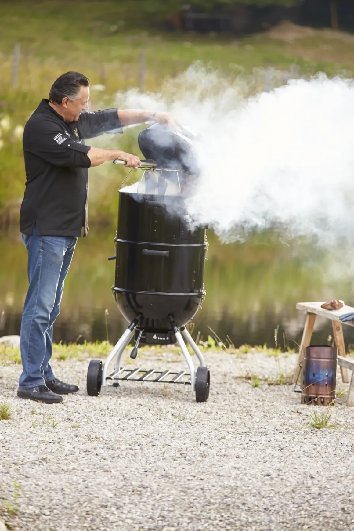 Rosle Houtskoolbarbecue Smoker F50-S No.1 69X38X136Cm
