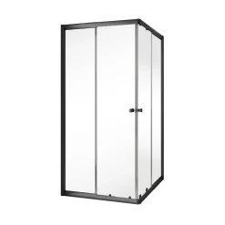 Schulte Hoekinstap - Schuifdeur - 80-90X80-90X180 -Zwart - Helder