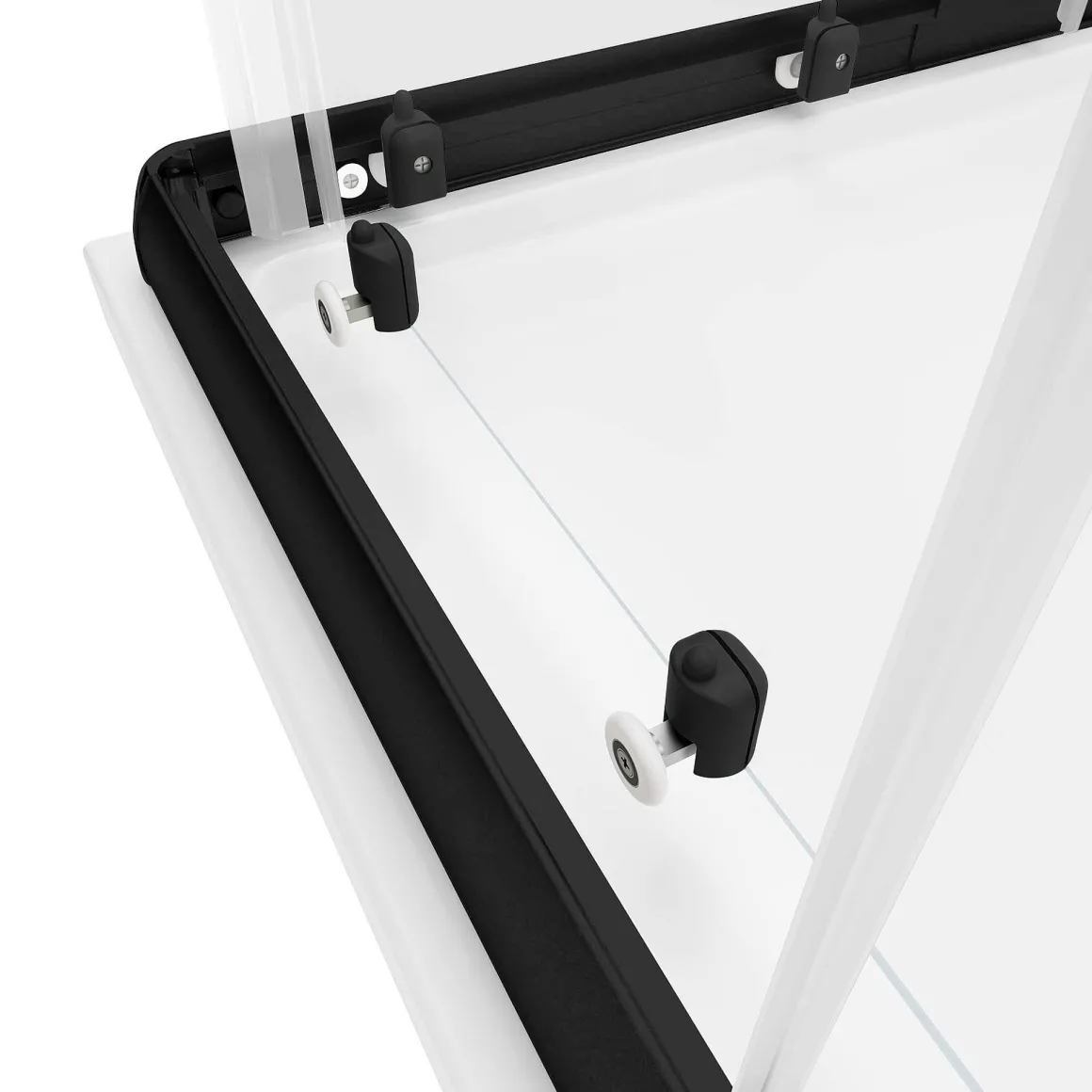 Schulte Hoekinstap - Schuifdeur - 80-90X80-90X180 -Zwart - Helder