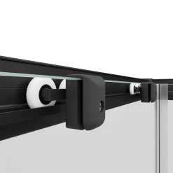 Schulte Hoekinstap - Schuifdeur - 80-90X80-90X180 -Zwart - Helder
