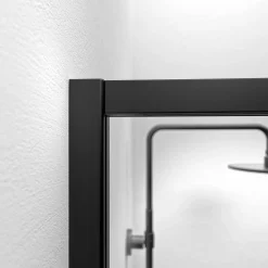 Sealskin Contour Schuifdeur Met Zijwand 120X90Cm, 200Cm Hoog |Zwart 6Mm Helder Veiligheidsglas