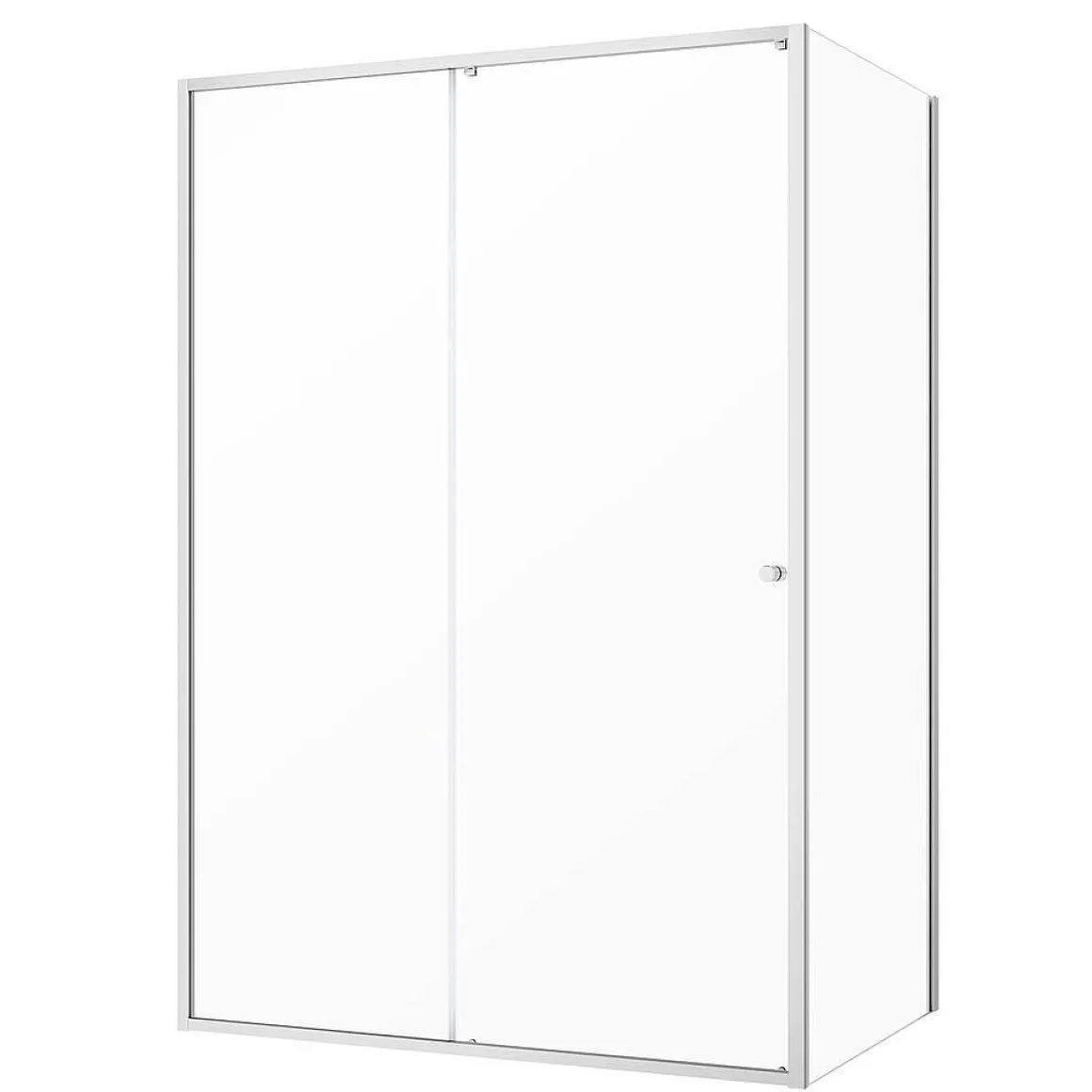 Sealskin Contour Schuifdeur Met Zijwand 120X90Cm, 200Cm Hoog |Zwart 6Mm Helder Veiligheidsglas