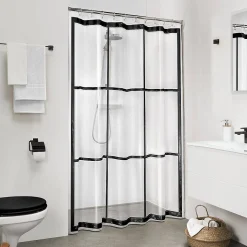 Sealskin Douchegordijn Brix Peva 180X200Cm Transparant/ Zwart