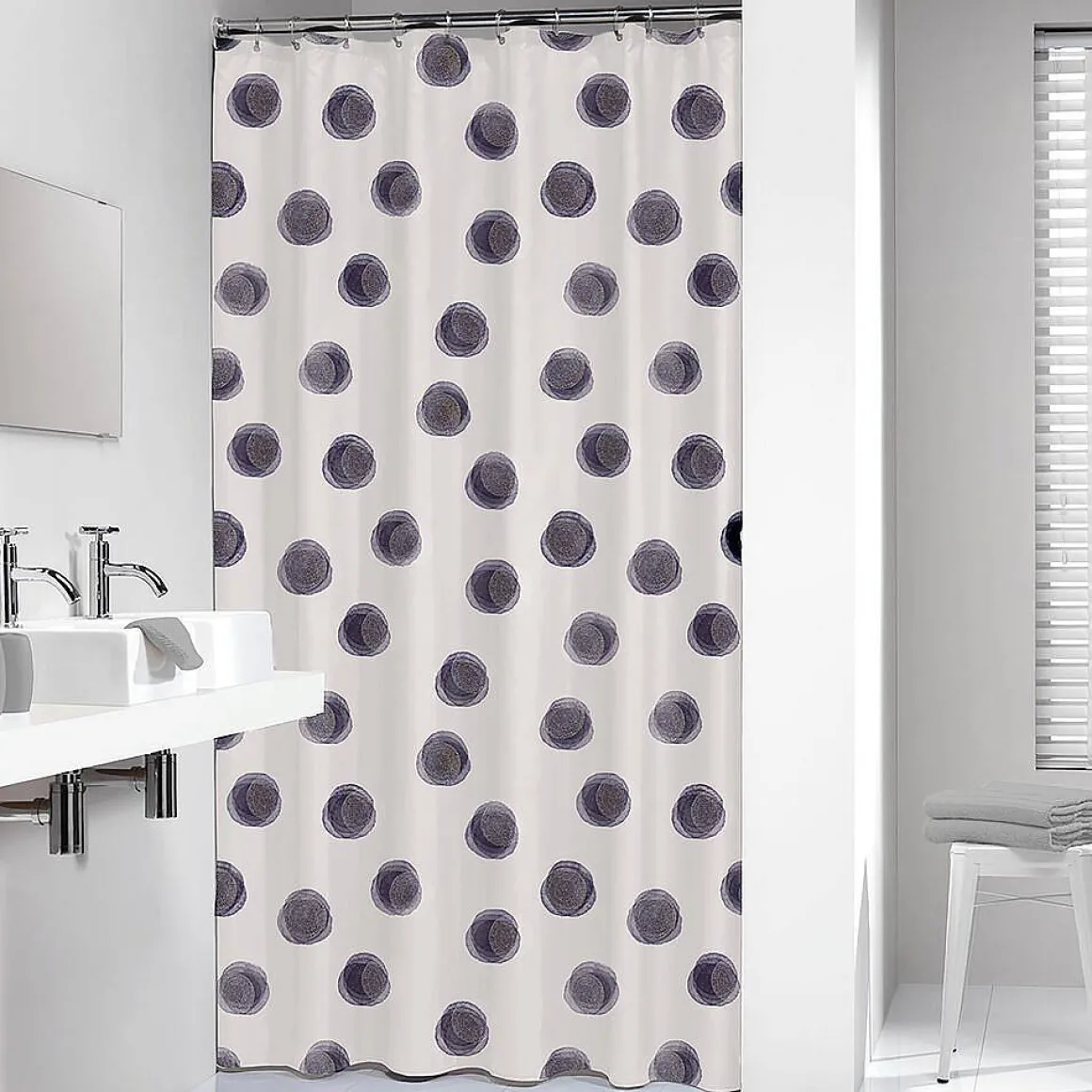 Sealskin Mood Douchegordijn 180X200 Cm Peva Blauw / Off-White