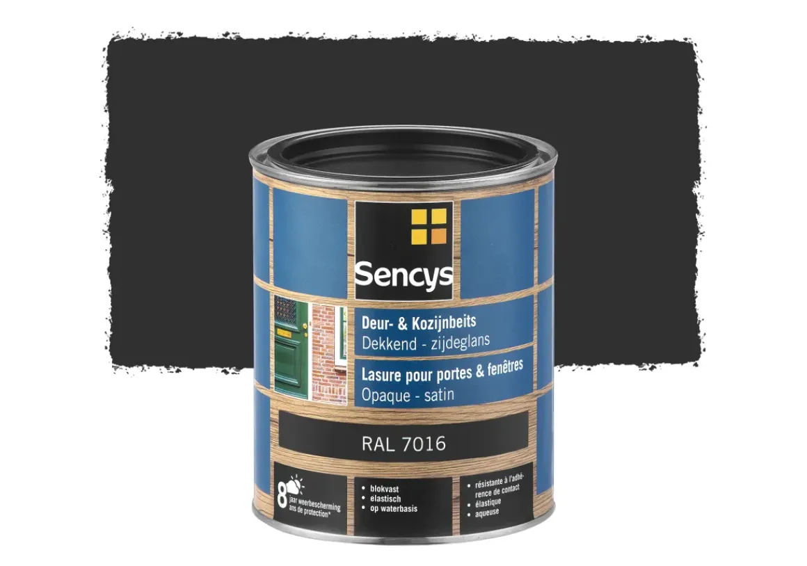 Sencys Beits Ramen En Deuren Dekkend Zijdeglans Ral7016 0,75L