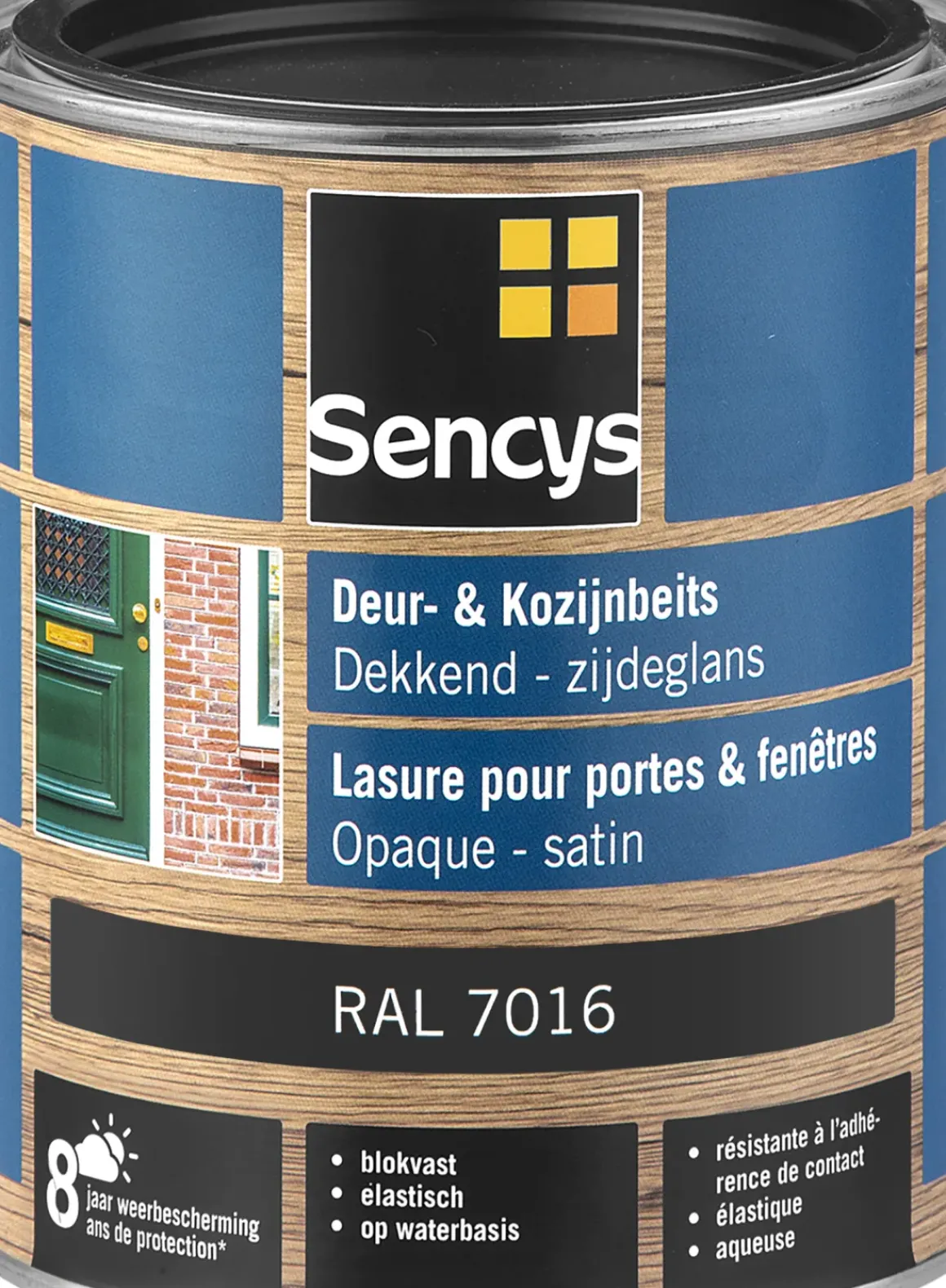 Sencys Beits Ramen En Deuren Dekkend Zijdeglans Ral7016 0,75L