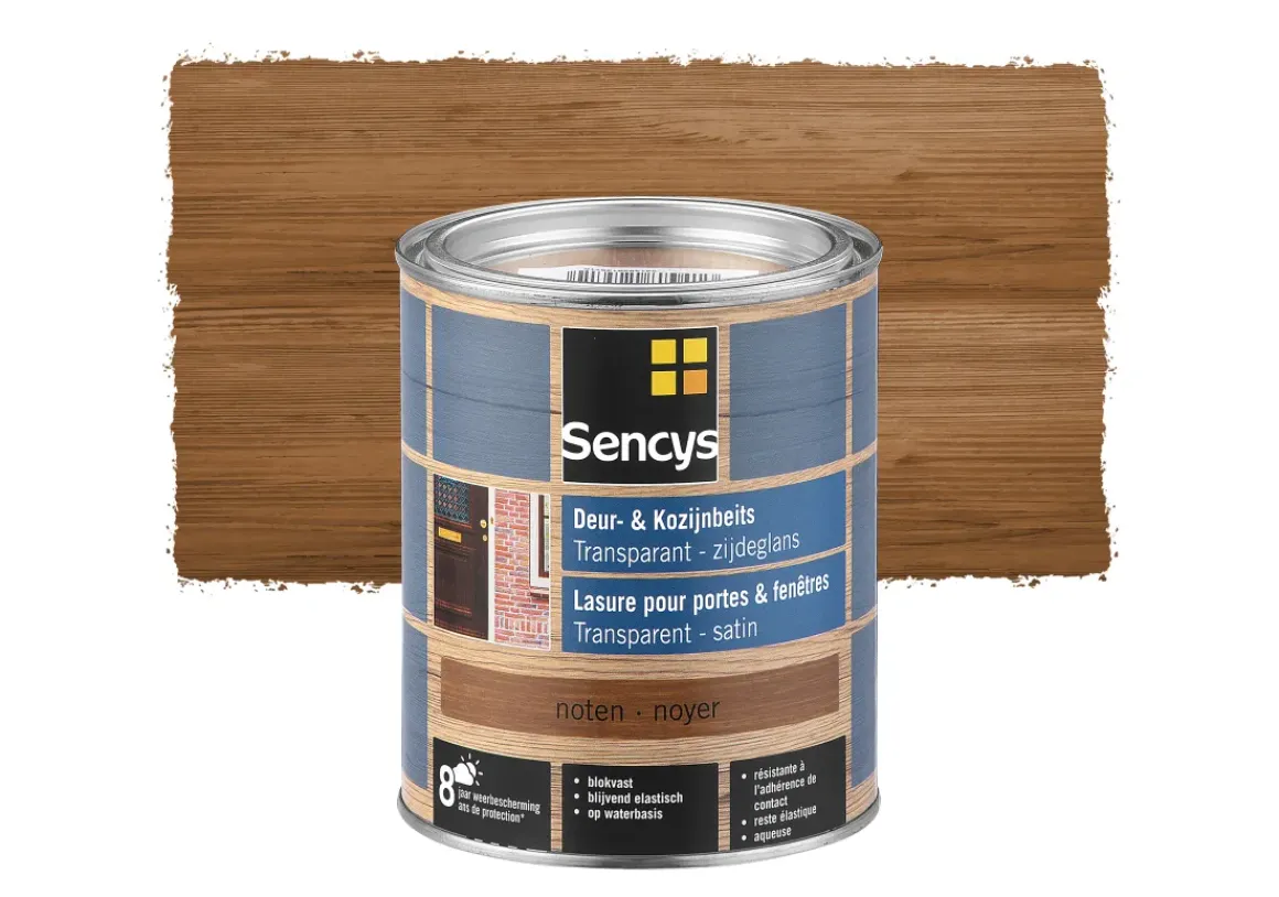 Sencys Beits Ramen En Deuren Semi-Transparant Zijdeglans Walnoot 0,75L