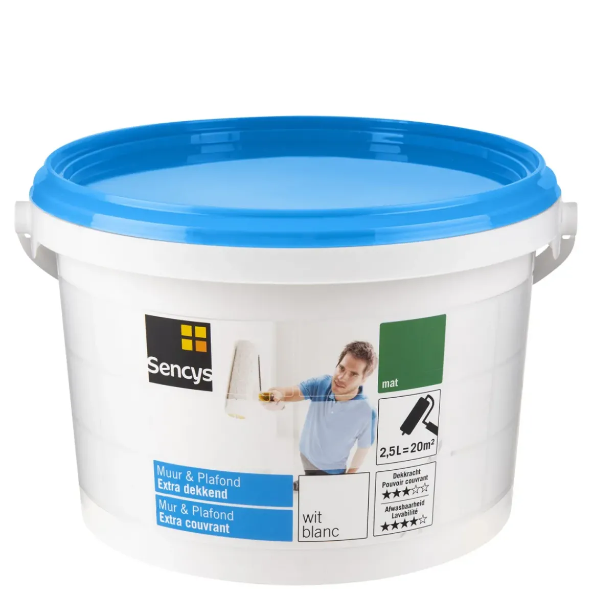 Sencys Muur & Plafond Extra Dekkend Mat Wit 2,5L