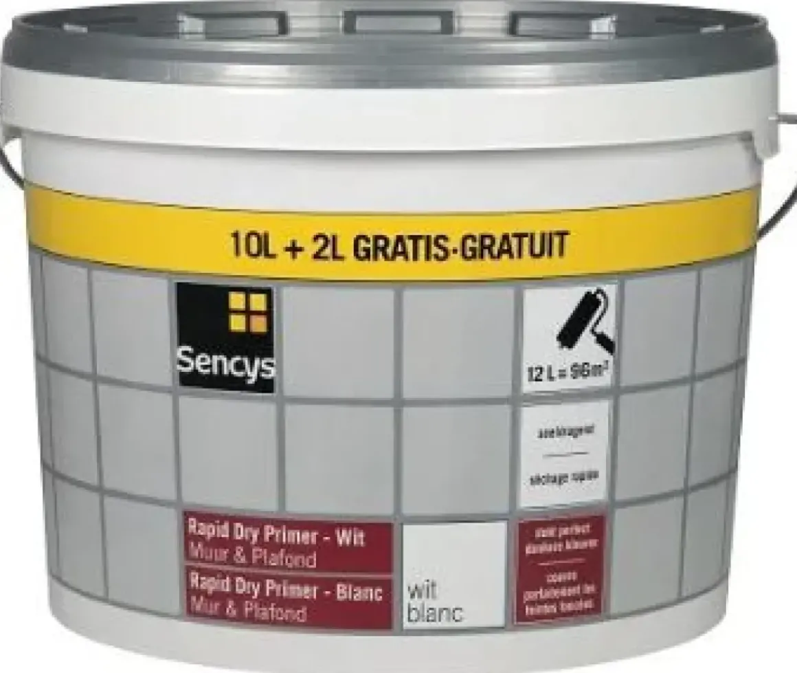 Sencys Primer Muur En Plafond 'Rapid Dry' Wit 12 L