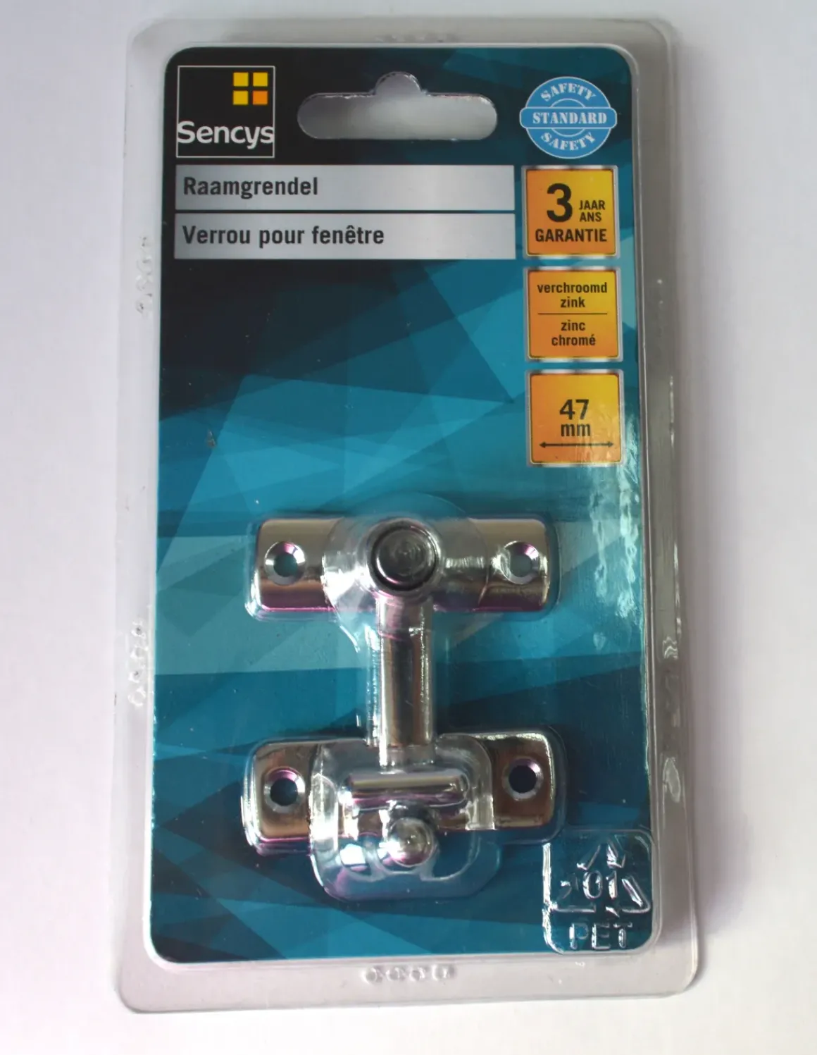 Sencys Raamgrendel Verchroomd Zinc 47Mm