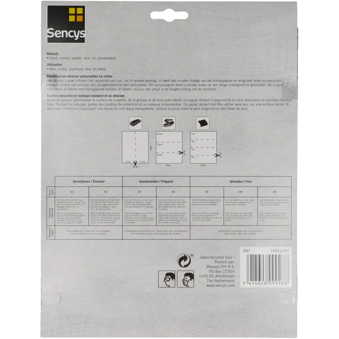 Sencys Schuurvel Stearaat Wit 230X280Mm P80 3St