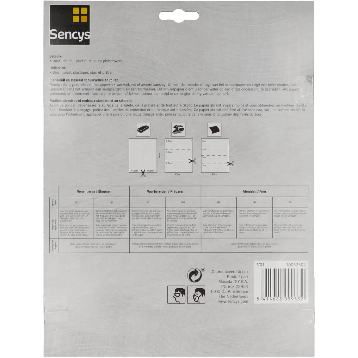 Sencys Schuurvel Stearaat Wit 230X280Mm P320 3St