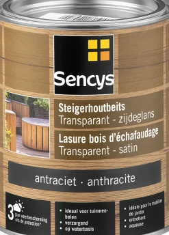 Sencys Steigerhoutbeits Transparant Antraciet 750Ml