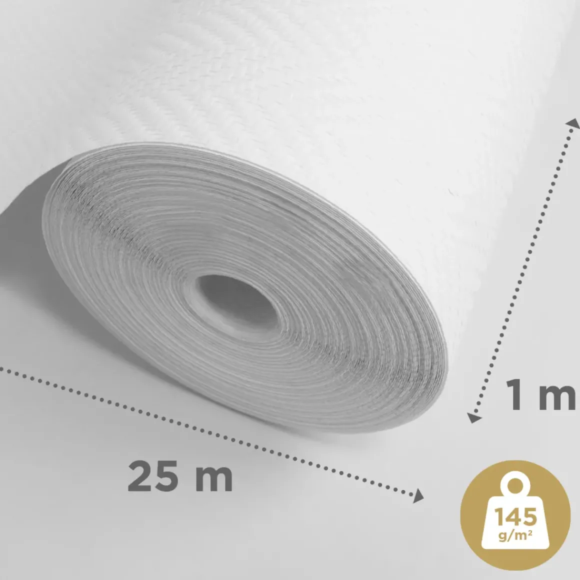Sencys Voorgeschilderd Glasvezelbehang Visgraat Wit 25M 145Gram