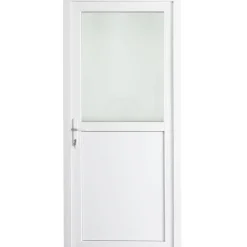 Solid Buitendeur Esterno E01 1/2 Beglaasd Wit Links 98X218Cm