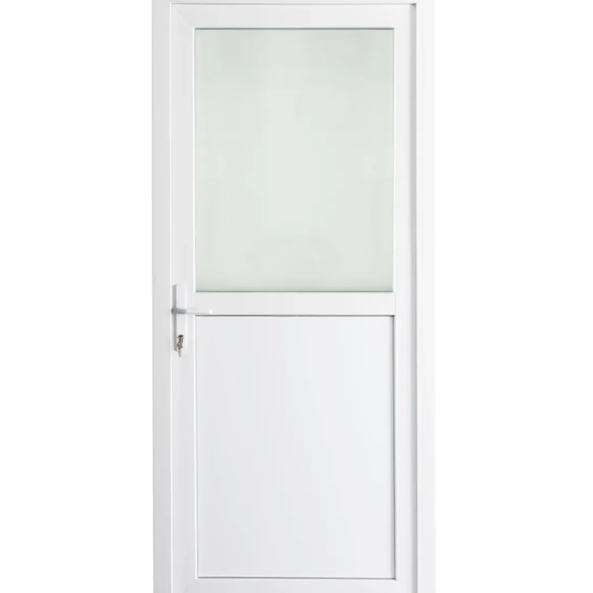 Solid Buitendeur Esterno E01 1/2 Beglaasd Wit Links 98X218Cm