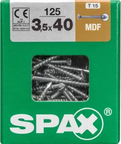 Spax Constructieschroef Mdf 40X3,5Mm Staal 125 St