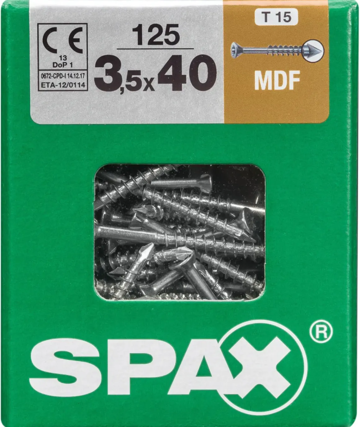 Spax Constructieschroef Mdf 40X3,5Mm Staal 125 St