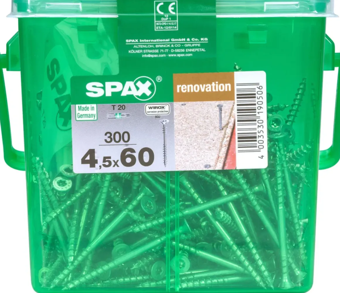 Spax Renovatieschroef 'T-Star' Wirox 4.5X60Mm 300 Stuks
