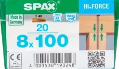 Spax Schroef 'Hi.Force' Rvs 8X100Mm 20 Stuks