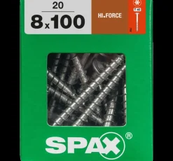 Spax Schroef 'Hi.Force' Staal 100 X 8 Mm - 20 Stuks