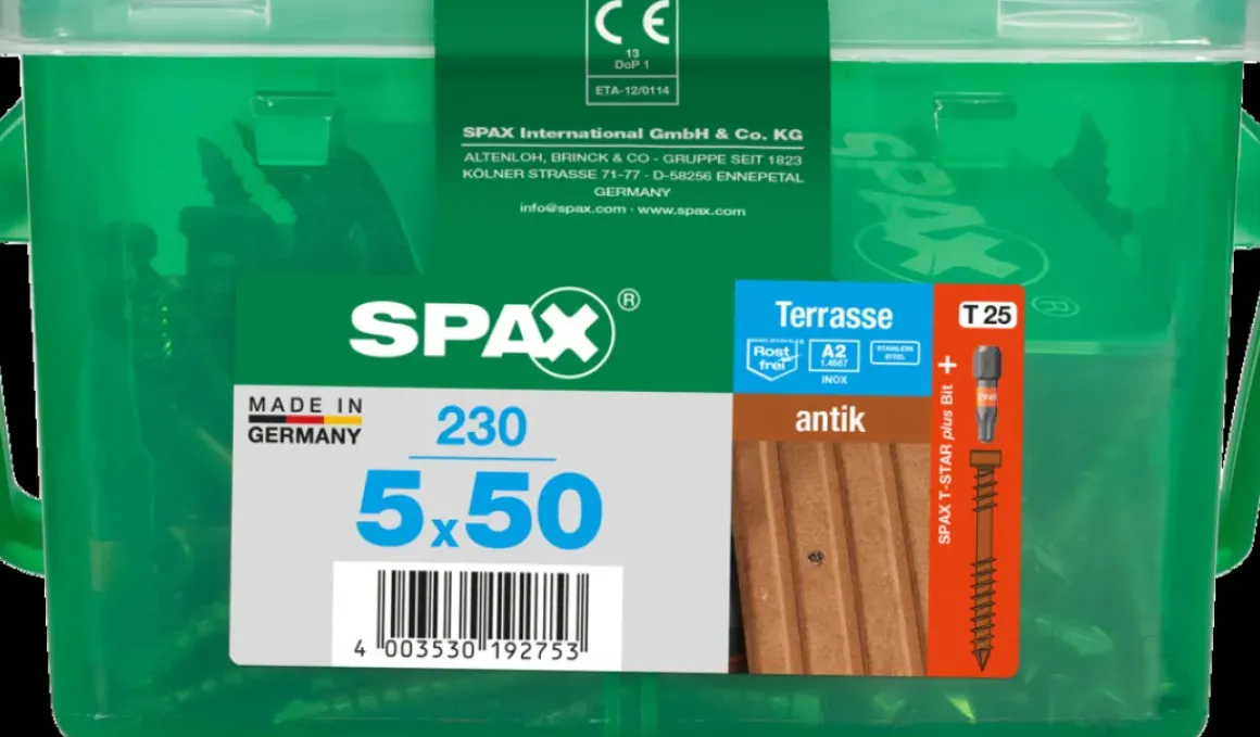 Spax Terrasschroef A2 Rvs Bruin 50X5Mm 230St