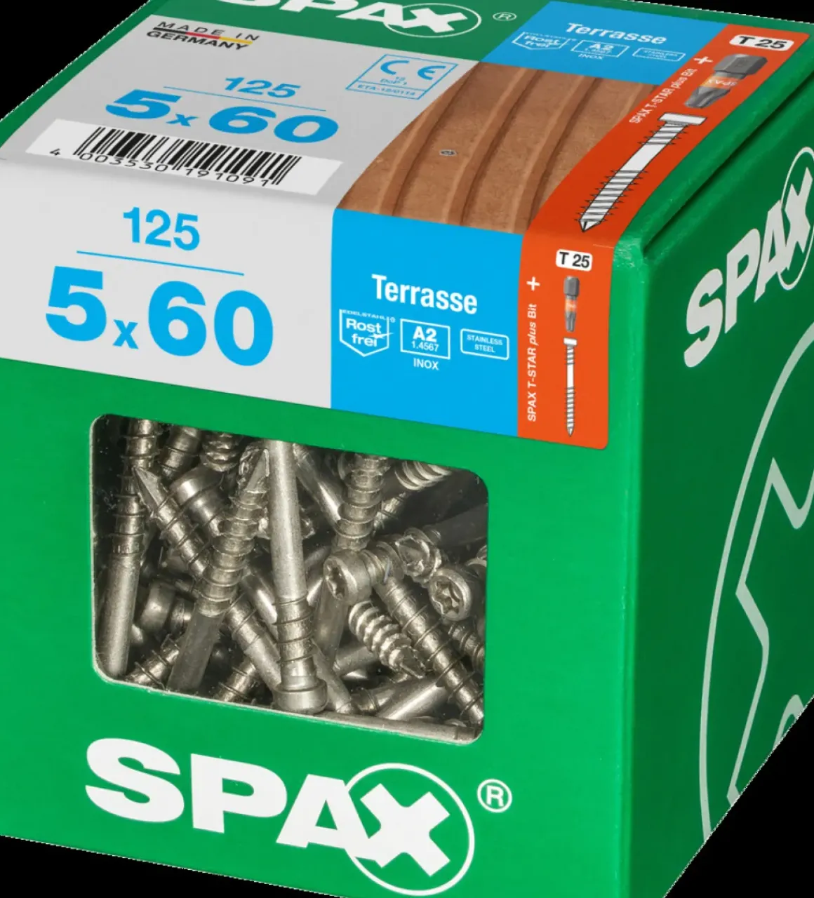 Spax Terrasschroef A2 Rvs 60X5Mm 125St