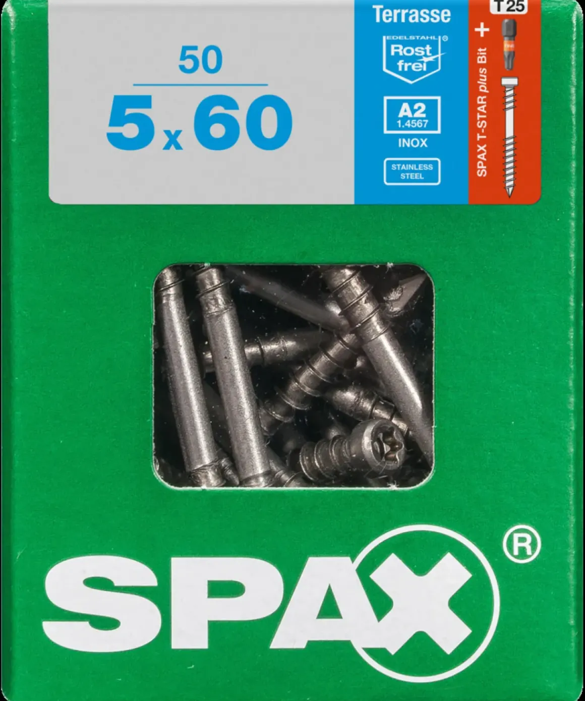 Spax Terrasschroef Terras A2 Rvs 60X5Mm 50St