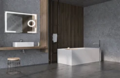 Spiegel Brett Rechthoek Met Ledverlichting Touch Sensor En Spiegelverwarming 70X120Cm
